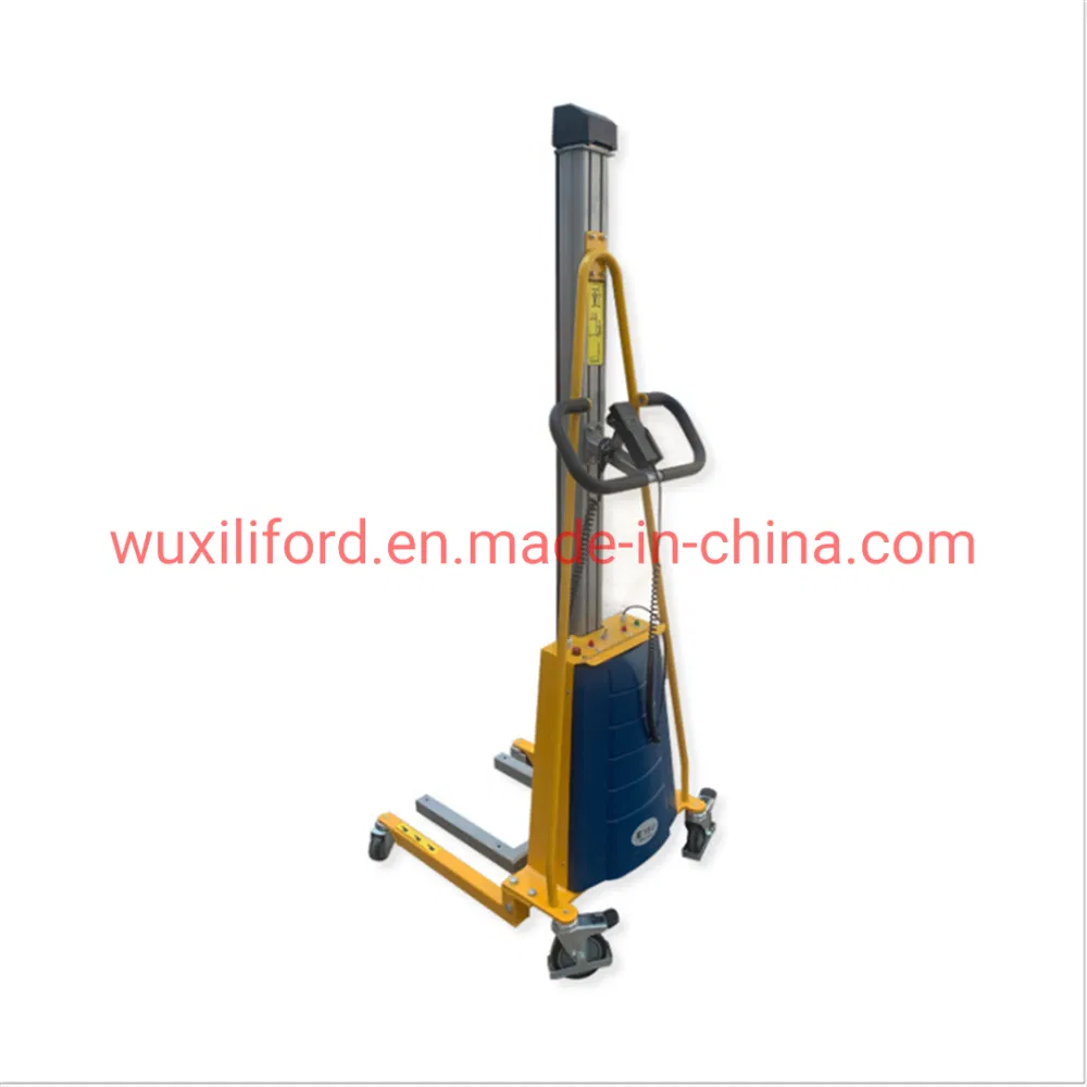 Chinese Manufacturer 150kg Semi Electric Stacker Hand Push Walkie Stacker Work Positioner Light Electric Lifting Stacker Electric Pallet Stacker E100 E150