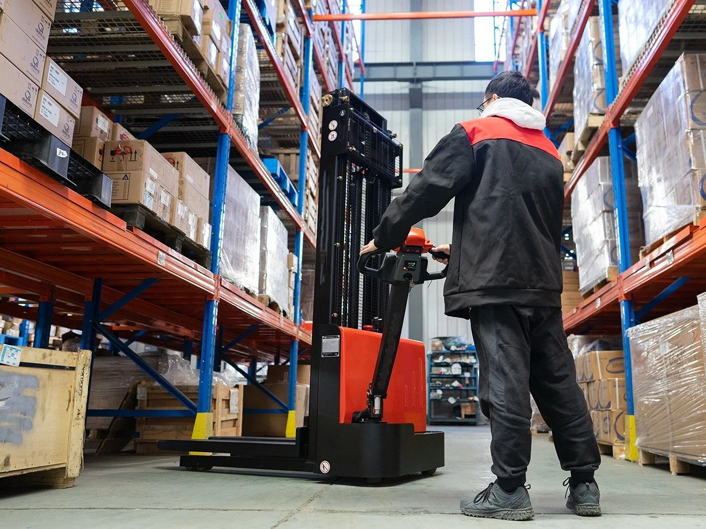 1.5 Ton 1.6 Ton 3m 4.5m Small Mini Fully Electric Forklift Electric Pallet Stacker