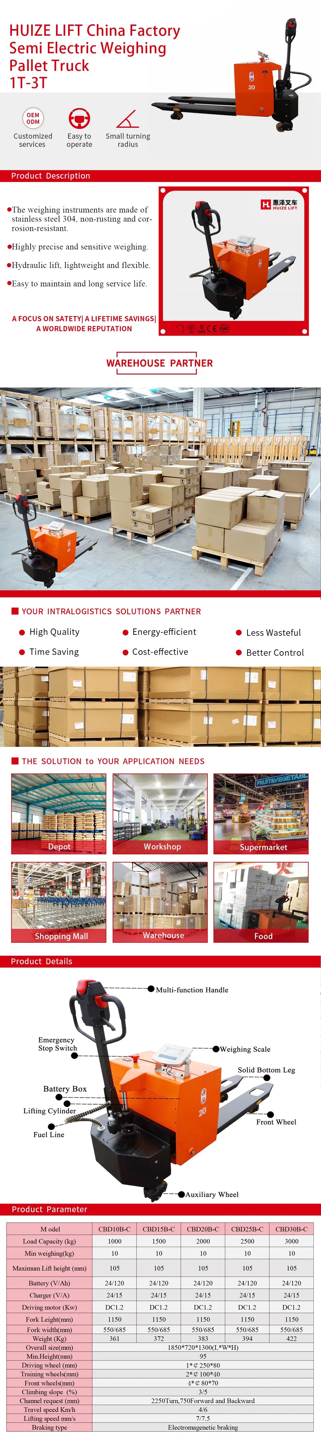 Semi Electric Weighing Pallet Truck Banner