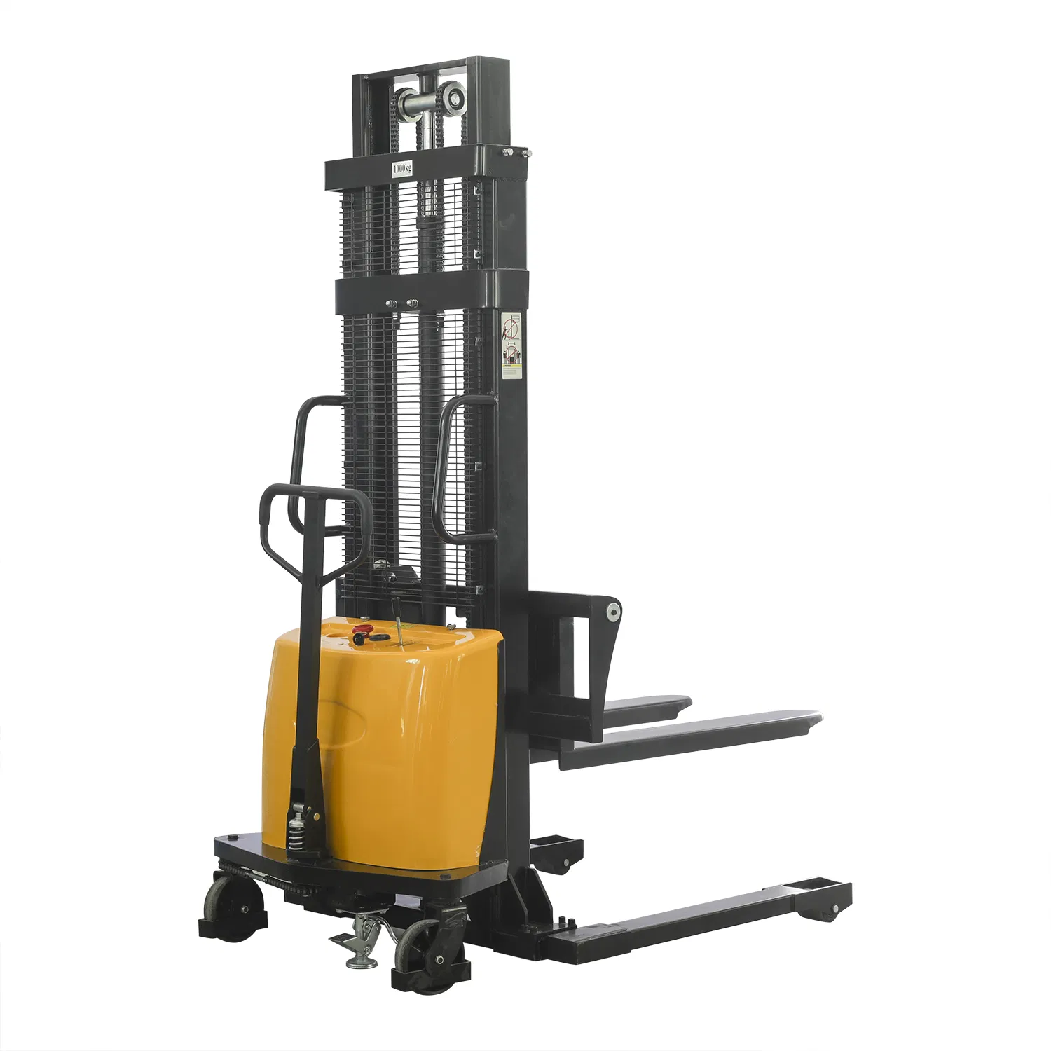 1ton 3m Semi-Electric Stacker Pallet Lift Pallet Stacker with Wide Base Legs
