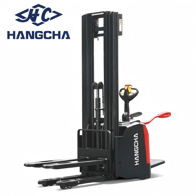 Hangcha a Series High Range Stand-on Pallet Stacker - 1.2t-1.6t with Initial Lift for Warehouse Logistics
