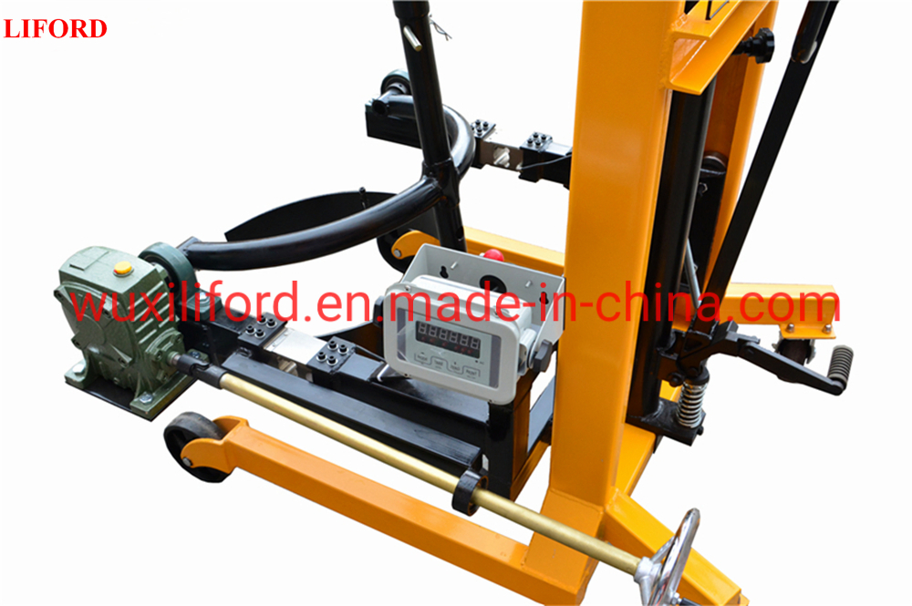New Da450-1 Steel Plastic Hydraulic Palletizer Drum Rotator with Scale