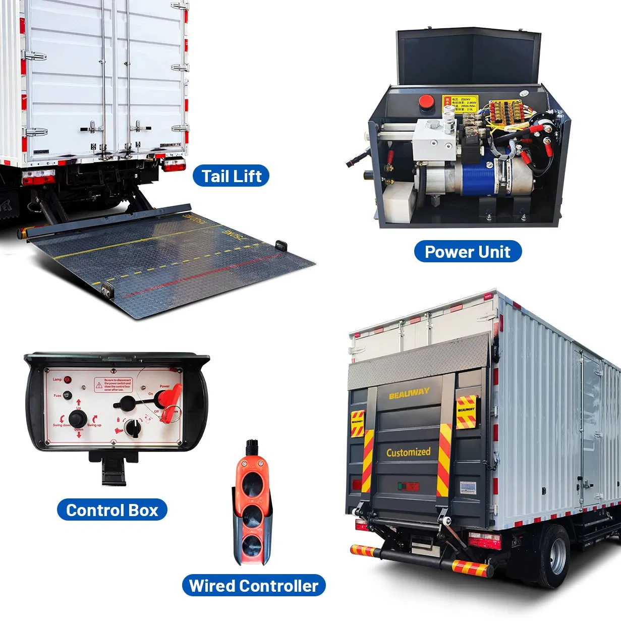 Truck Tailgate 2000kg Hydraulic Tail Lift System for Lorry Cargo Loading