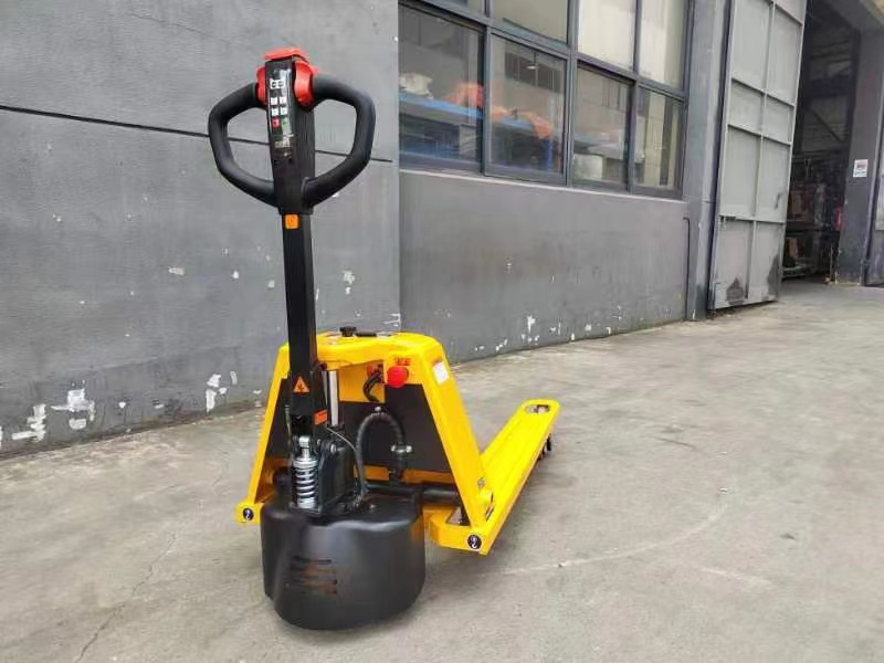 Popular Semi Electric 1.5ton 2ton Manual Powered Power Forklift Hydraulic Pallet Stacker Jack Lift Hand Pallet Truck with 24V 20ah Lithium Battery