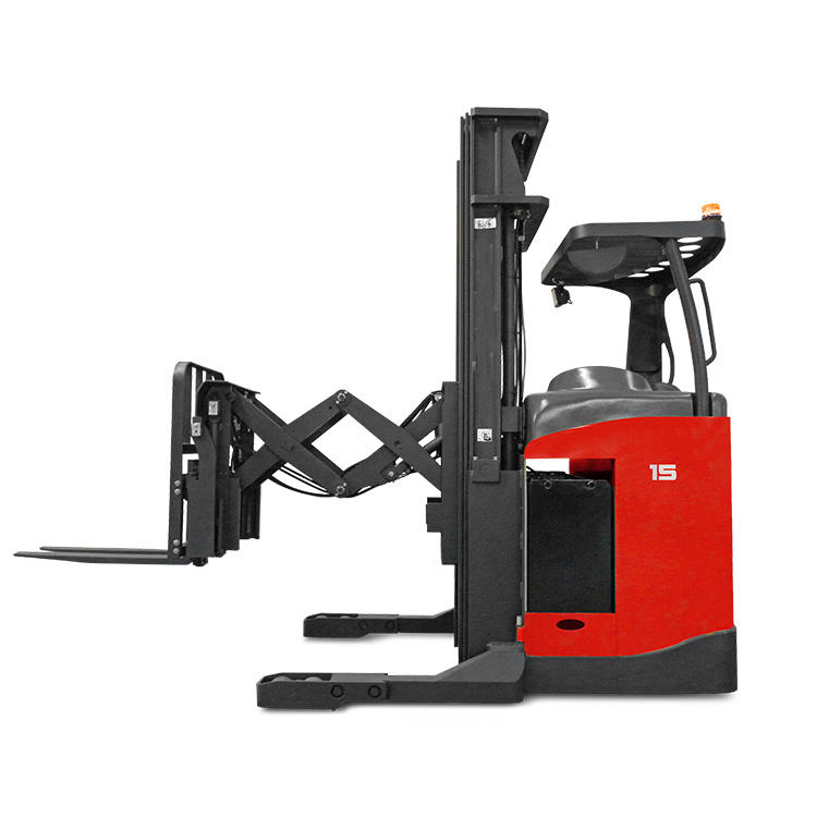 Sit-Down Double-Deep Reach Truck with 1500kg and 10 Meters Lifting Height Stand-on Reach Truck 2.0t-3.0t Capacity Forklifts 11m Mast Double Deep Reach Truck