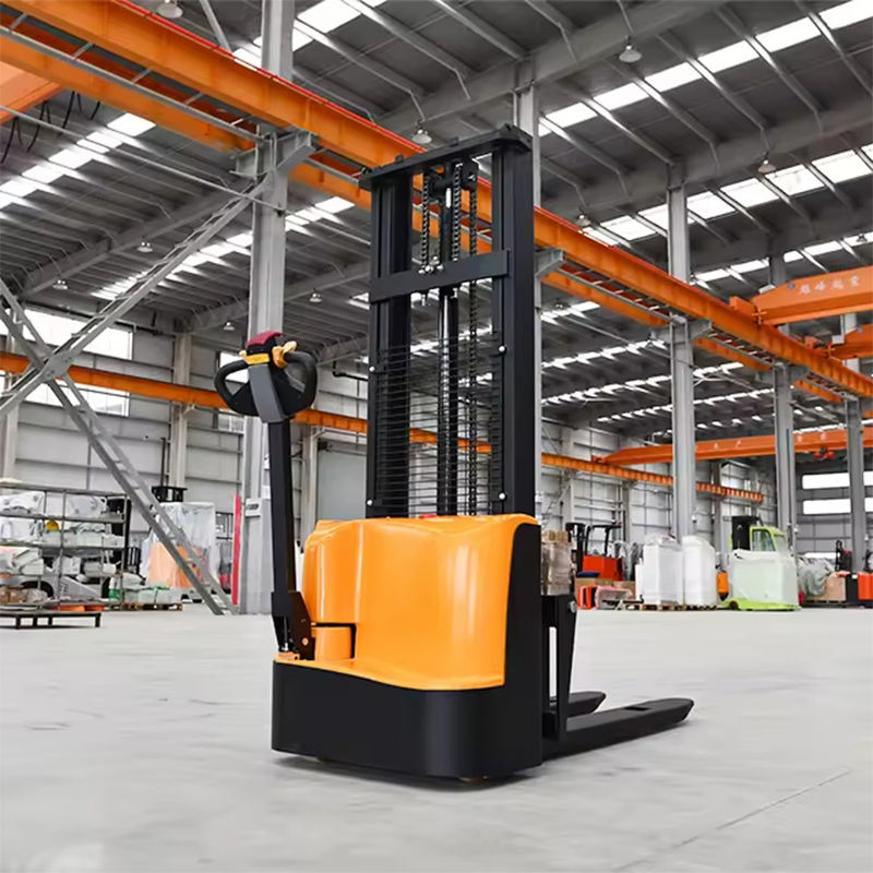 Mini High Lift Reach Truck Walkie Type Electric Pallet Stacker
