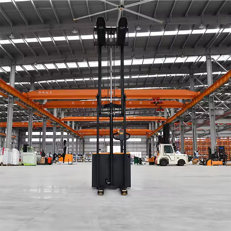 Mini High Lift Reach Truck Walkie Type Electric Pallet Stacker