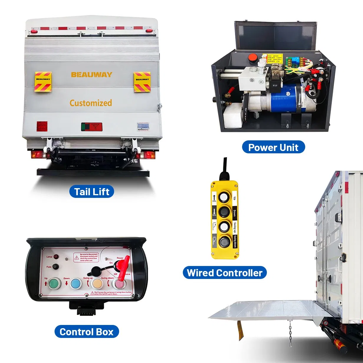 Truck Tailgate 2000kg Hydraulic Tail Lift System for Lorry Cargo Loading