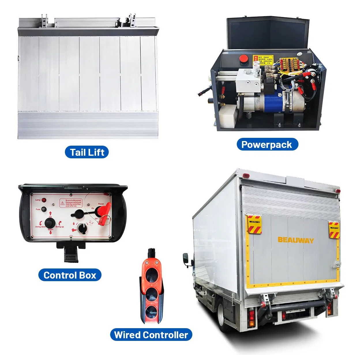 Truck Tailgate 2000kg Hydraulic Tail Lift System for Lorry Cargo Loading