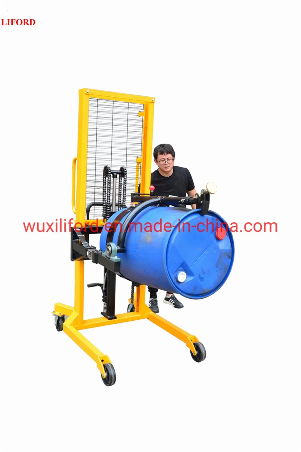 China Manufacturer Drum Truck 450kg Drum Stacker &amp; Tilter with Weighing