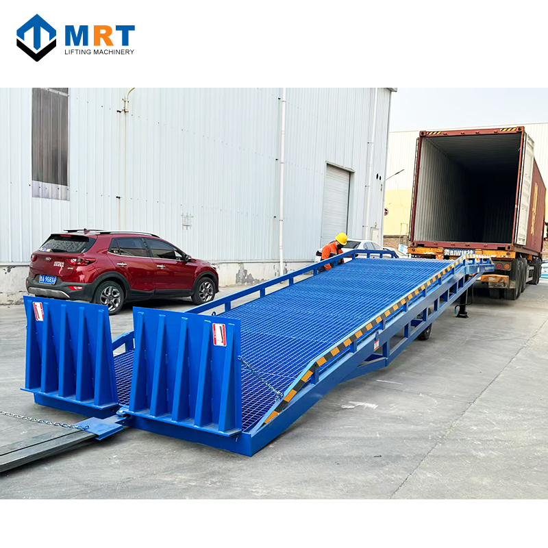 CE Certified 8-15 Tons Mobile Truck Container Loading Dock Ramp Adjustable Loading Ramp Hydraulic Cargo Yard Ramp