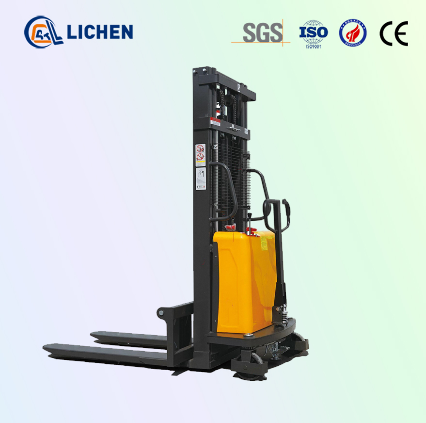 Electric Forklift, 2 Tons, Small Warehouse Pallet Transport Vehicle, Semi-Electric Stacker-Reclaimer, Hydraulic Lift, Stacker-Reclaimer with Lifting Function