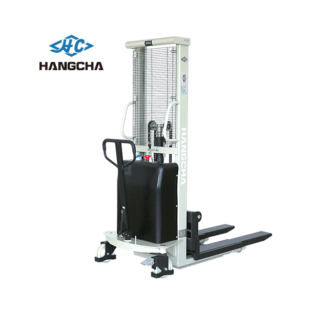 Hangcha 1000kg Lift Semi Electric Pallet Stacker Lead-Acid Battery 2m 3m Walkie Pallet Stacker 1.5 Ton 2 Ton New for Industry