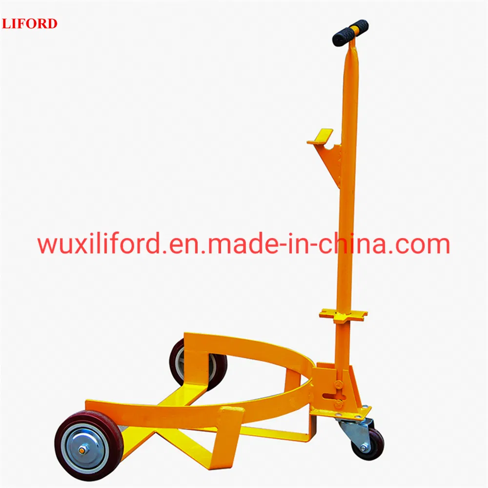 Factory Stocked 55-Gallon Drum Caddy 500kg Low Profile Drum Trolley 3-Wheel Manual Drum Carrier Drum Hand Truck Drum Mover Drum Handler Lifter DC500
