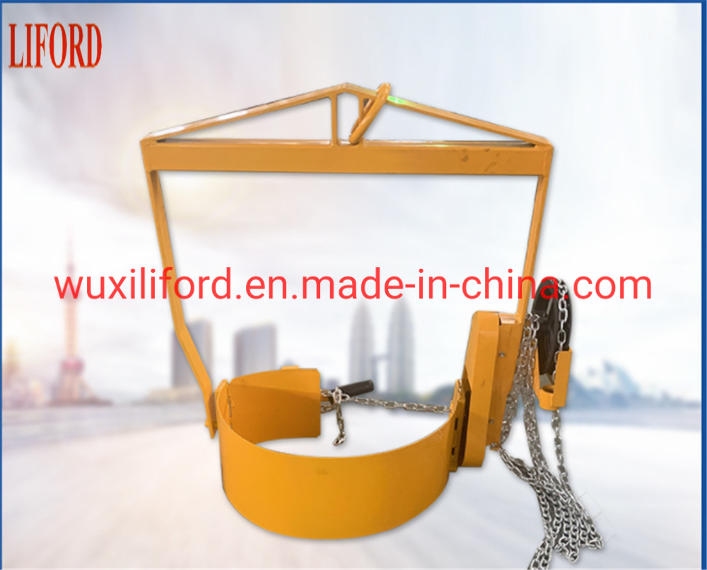 China Factory 365kg Crane Mounted Hand Rotation Drum Lifter Drum Rotator LG800