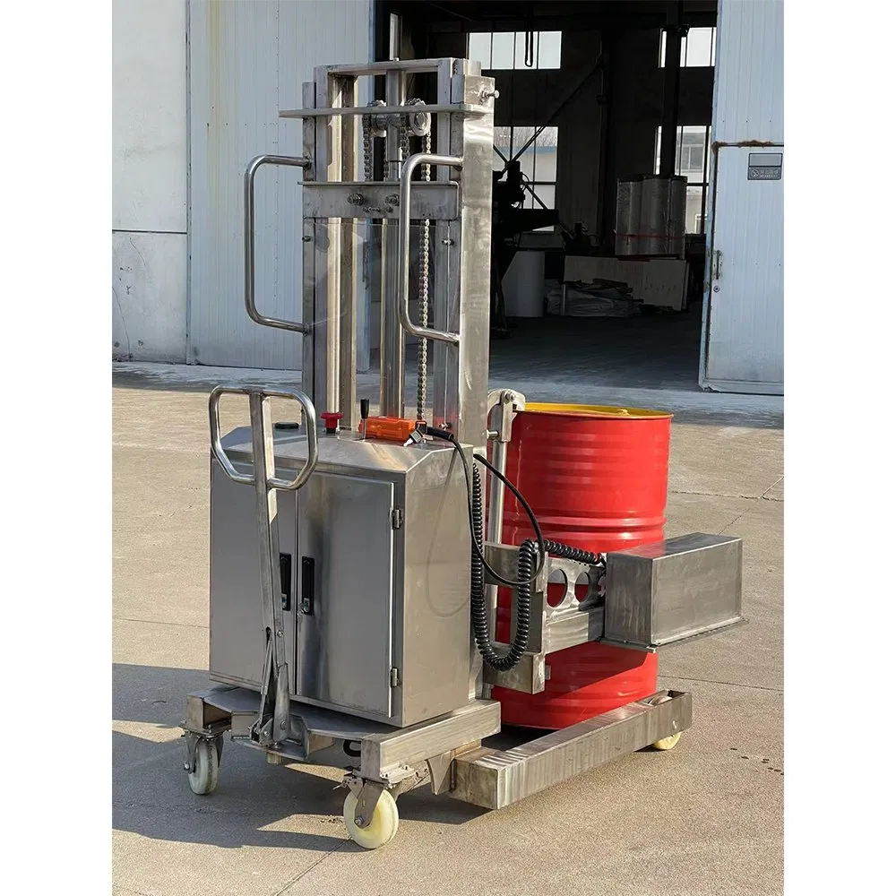 Oil Stacker 350kg Hydraulic Vertical Drum Lifter Automatic Drum Tilter for Lifter Drum