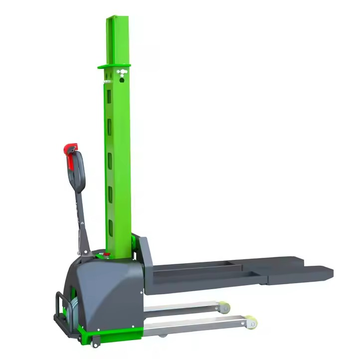300/500/700/1000/1300/1500kg Warehouse Equipment Semi Full Electric Self-Lifting Loading Pallet Loader Stacker Mounted Forklift Truck with Lithium Battery 1.6m