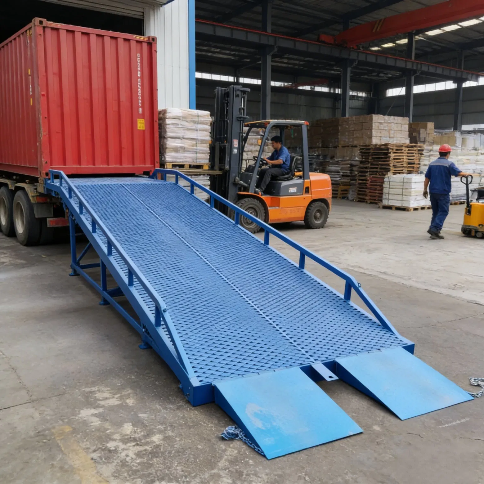 Hydraulic Folding Mobile Site Ramp - 8/14/16/18 Ton Capacity for Container &amp; Truck Loading and Unloading