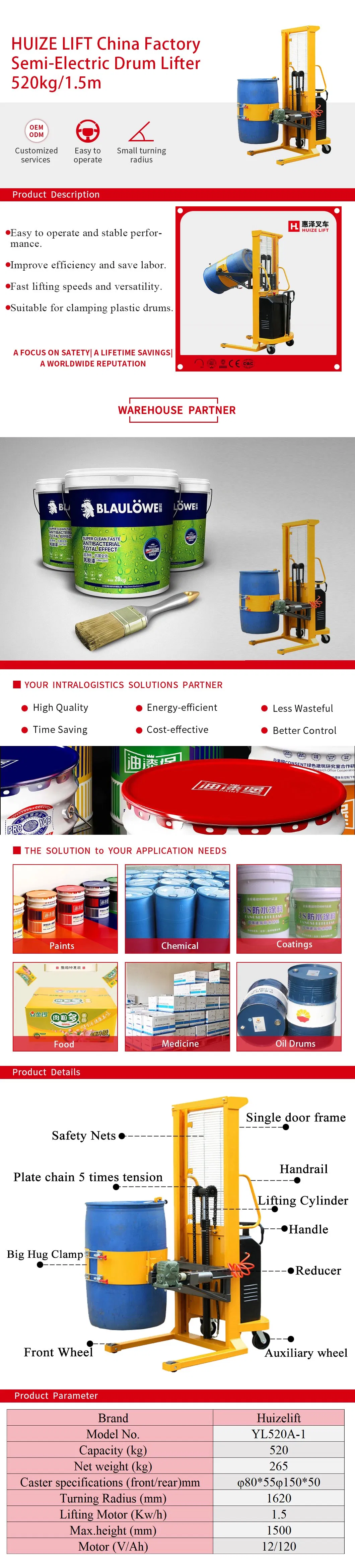 Semi Electric Drum Lifter