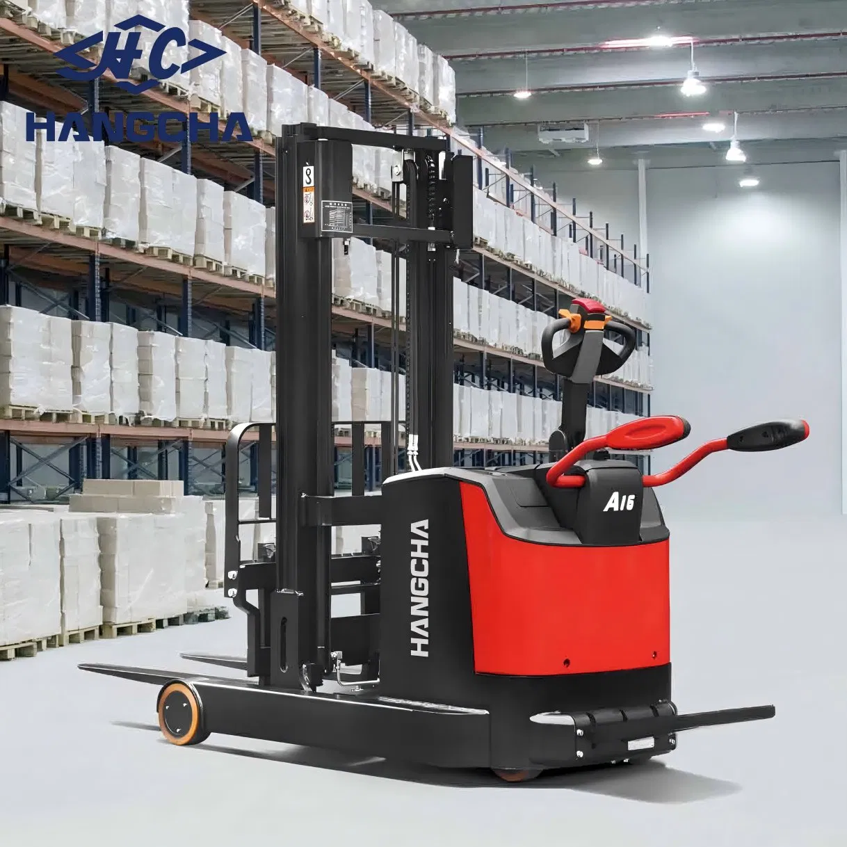 High Range Stand-on Pallet Stacker-Hangcha a Series 1.2t-1.6t with Initial Lift for Pallet Stacking
