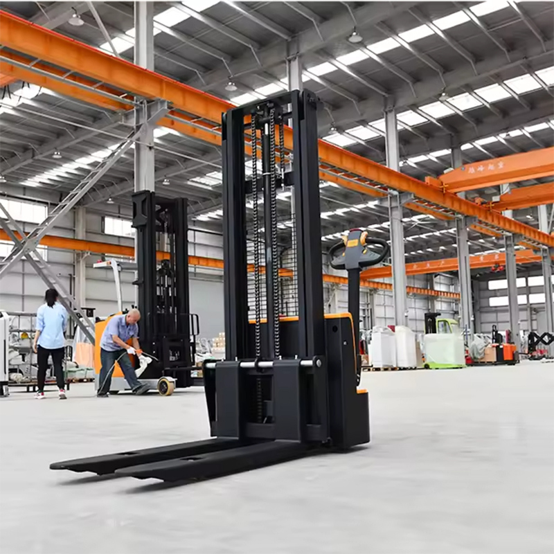 Mini High Lift Reach Truck Walkie Type Electric Pallet Stacker