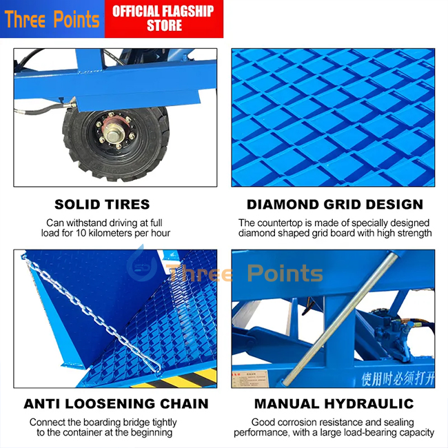 Mobile Ramp 6-15 Ton Adjusted Hydraulic Towable Dock Ramp Manual Container Loading Ramp Platform