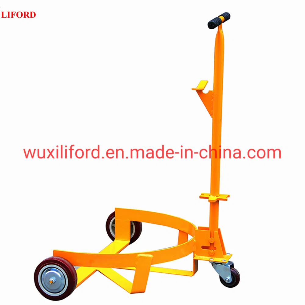 Factory Stocked 55-Gallon Drum Caddy 500kg Low Profile Drum Trolley 3-Wheel Manual Drum Carrier Drum Hand Truck Drum Mover Drum Handler Lifter DC500