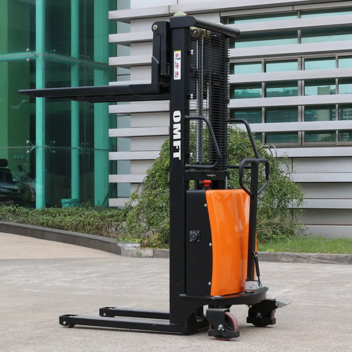 Ce Approved 1.0ton 1.0 T Electric Powered Pallet Stacker Semi Electric Hydraulic Pallet Stacker Truck Walk Type