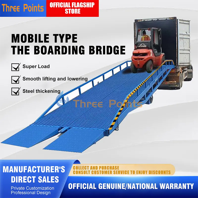 Mobile Ramp 6-15 Ton Adjusted Hydraulic Towable Dock Ramp Manual Container Loading Ramp Platform
