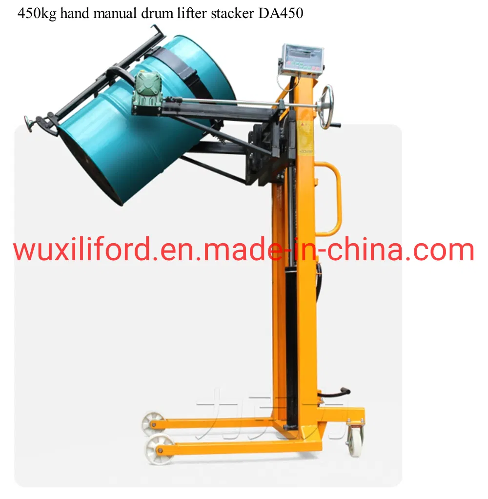 450kg 1.5m Hydraulic Drum Lifter Stacker Drum Lifter Trolley Drum Rotator Da450