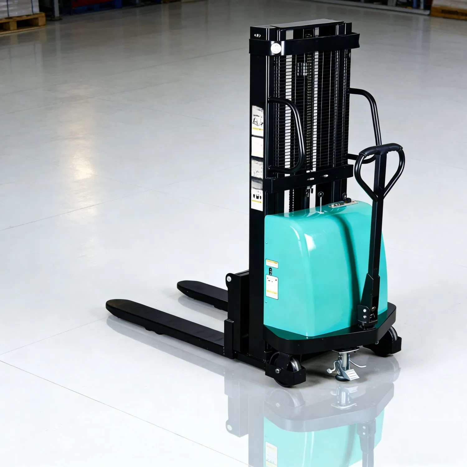 1000kg 1500kg Lift Pallet Stacker High Efficiency Lightweight Semi Electric Pallet Stacker