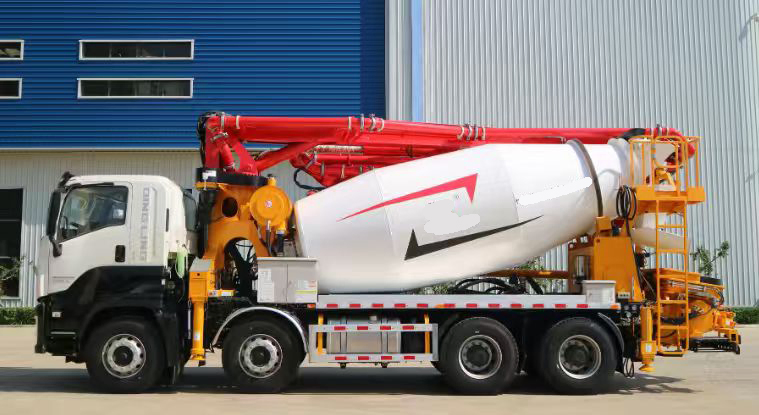 30m Reach Height Concrete Mixer Pump Truck 8 Cbm Mixer Capacity Mobile Concrete Mixer Truck Concrete Boom Pump Truck