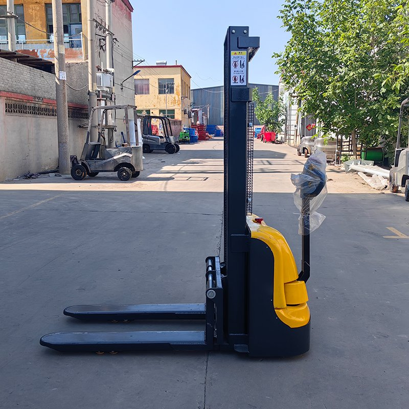 Free Shipping Lifting Semi Electric Stackers Forklift Walking Type Hand Stacking Pallet Truck Stacker for Sale