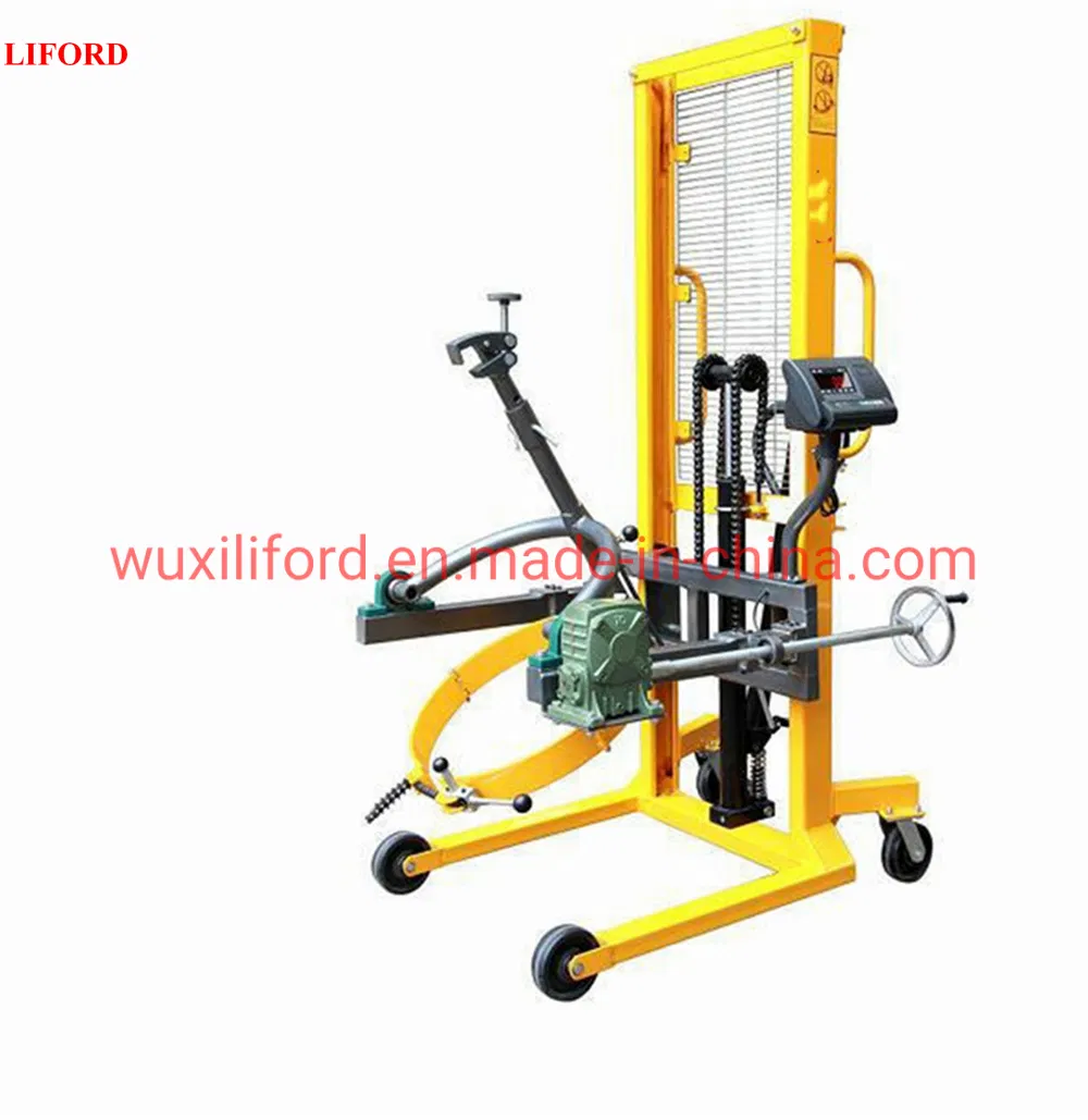 Factory Price 450kg 1.5m Lifting Height Hydraulic Manual Drum Lifter Drum Truck Drum Rotator Da450