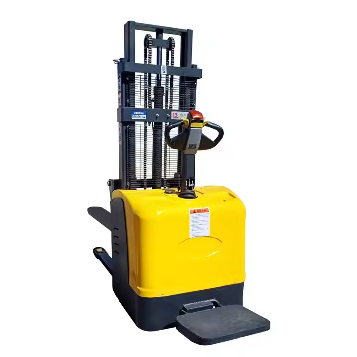 1.5ton 2ton Heavy Duty Walkie Stand on Drive Semi-Electric High Lift Narrow Aisle Pallet Reach Stacker Forklift Truck for Warehouse Price for Sales