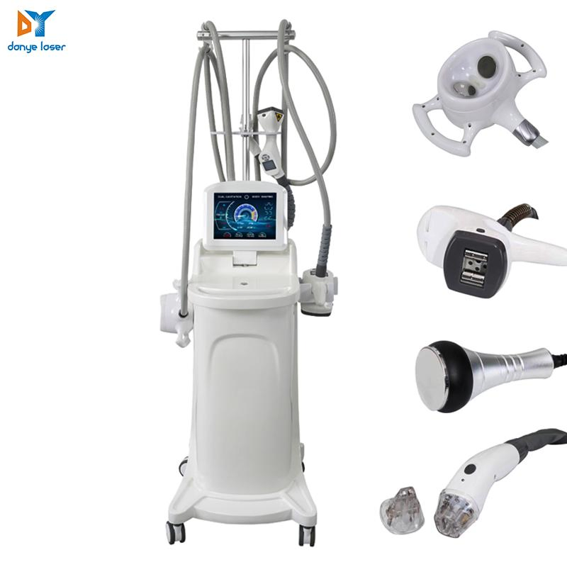 6 em 1 Máquina de Massagem a Vácuo para Redução de Medidas com Laser Infravermelho Cavitação RF e Rolos para Celulite