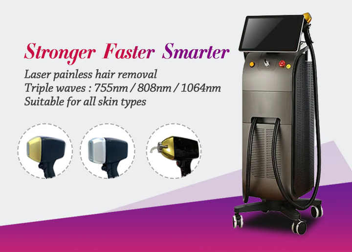 3D Gelo Platinum2023 Máquina de Remoção de Pelo a Laser Diodo com Gelo de Titânio 1200W 1600W Laser Diodo 3 Comprimento de Onda para Remoção de Pelo a Laser