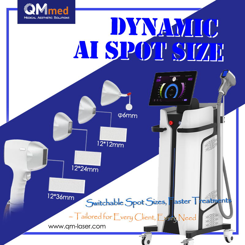 Máquina de Remoção de Pelo a Laser Diodo 808nm Equipamento Vertical de Depilação a Laser Diodo 4 Máquina de Laser Diodo de Comprimento de Onda