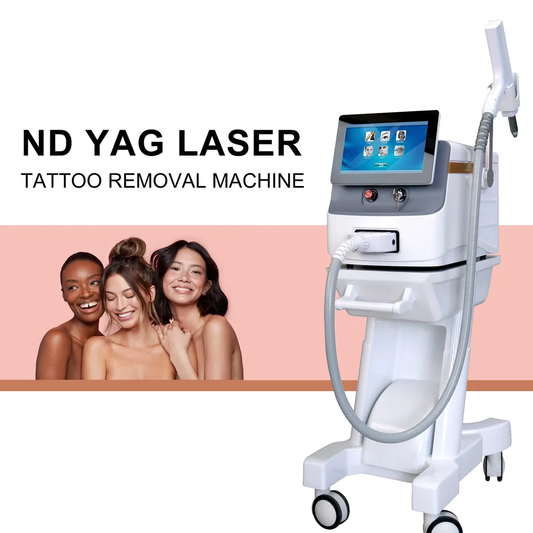 Máquina de Remoção de Tatuagem a Laser ND YAG 1064nm 532nm Ajustável 1-10Hz Remoção de Pigmentação Equipamento de Beleza