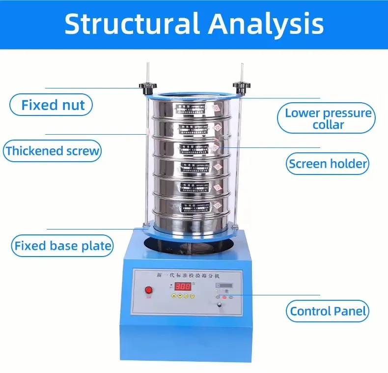 Peneira Rotativa Analítica Eletromagnética de Aço Inoxidável Equipamento de Laboratório