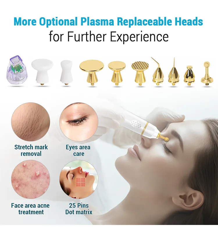 2 em 1 Dispositivo de Cuidados com a Pele de Rejuvenescimento Anti-Envelhecimento com Plasma Ozone e Lifting RF