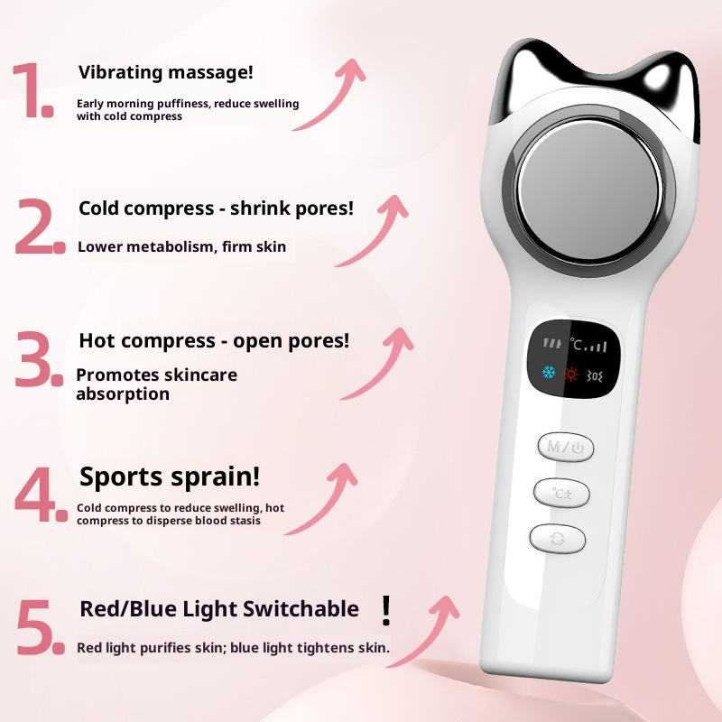 Aquecimento e Resfriamento Alternados Refinam os Poros Dispositivo de Beleza Elétrico para Cuidados com a Pele Dispositivo de Firmamento Facial Massageador Facial