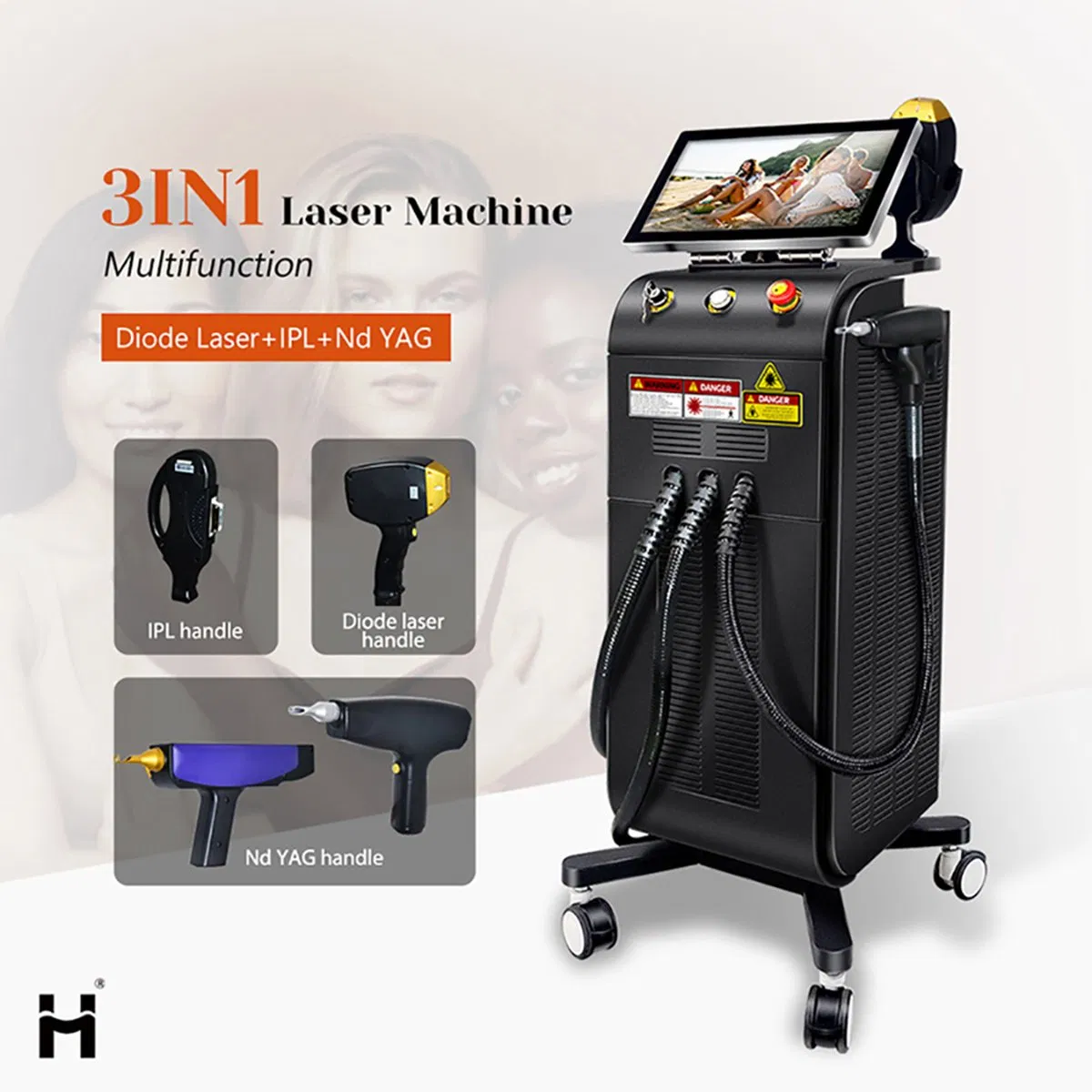 Máquina de Depilação a Laser Diode Multifuncional IPL ND YAG Equipamento de Beleza para Remoção de Cabelo Remoção de Tatuagem Rejuvenescimento da Pele Máquina de Salão 20