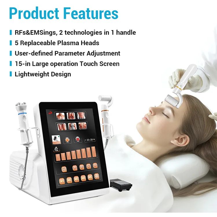 2 em 1 Dispositivo de Cuidados com a Pele de Rejuvenescimento Anti-Envelhecimento com Plasma Ozone e Lifting RF