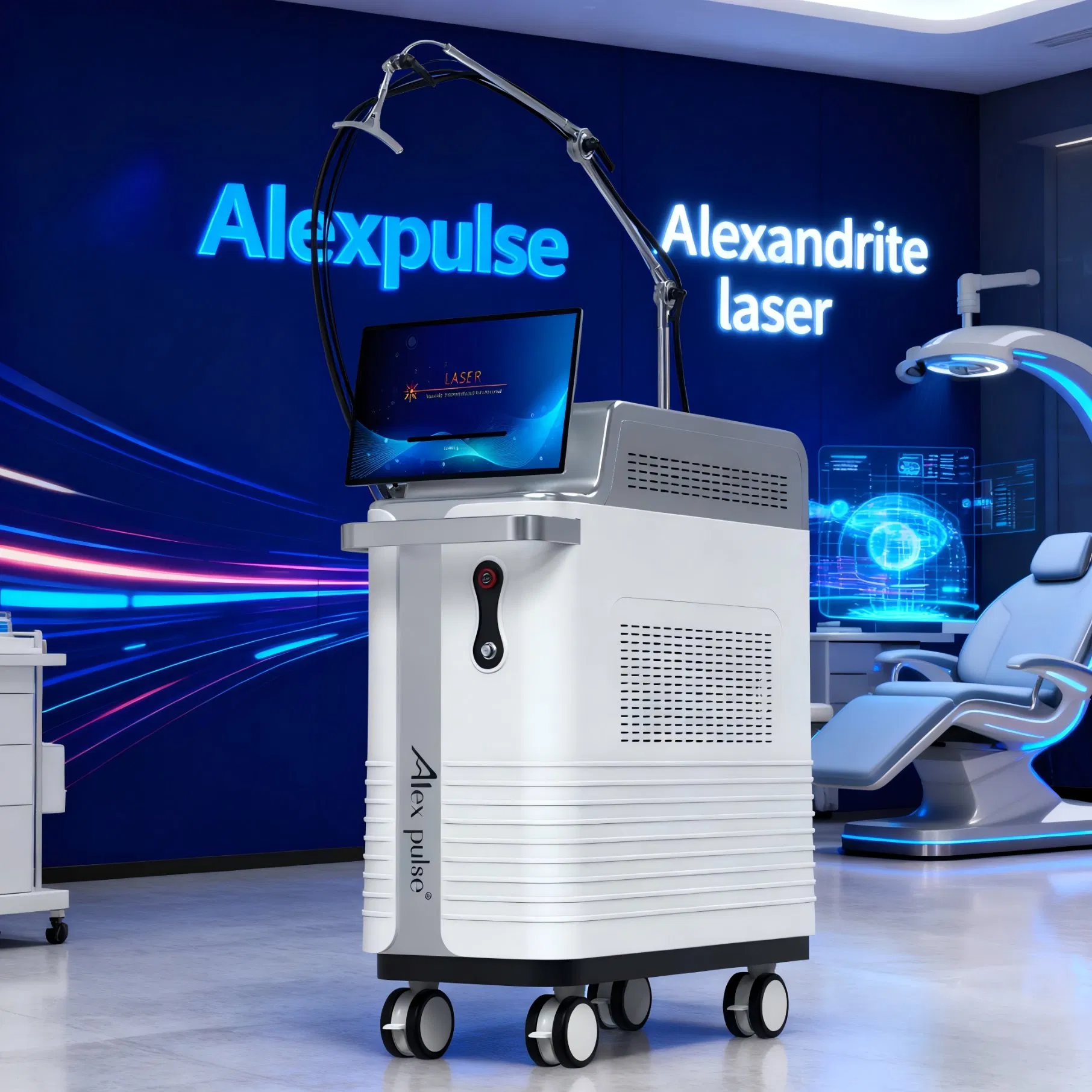 Remoção de Cabelo com Laser de Pulso Longo ND YAG 1064nm Equipamento de Beleza a Laser Alexandrite