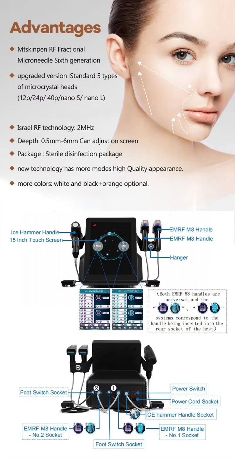 Dispositivo Avançado de Microneedling por Radiofrequência para Renovação de Colágeno e Firmamento da Pele