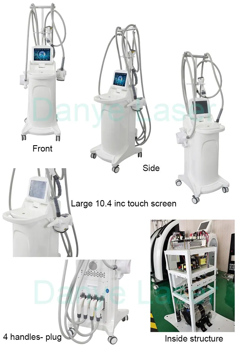 6 em 1 Máquina de Massagem a Vácuo para Redução de Medidas com Laser Infravermelho Cavitação RF e Rolos para Celulite