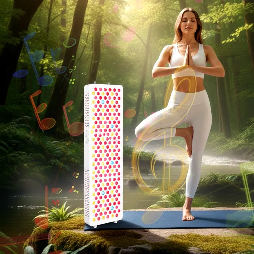 Música 9 Painel de Terapia com Luz LED Azul e Vermelha para Cuidados de Beleza da Pele, Fábrica de Dispositivos de Alívio da Dor por Infravermelho OEM ODM Anti-inflamação Atacado