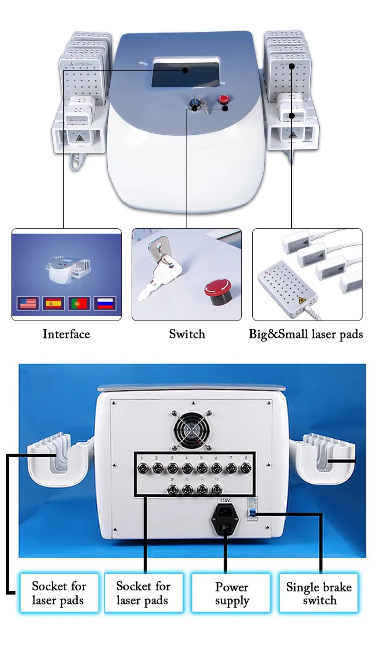Máquina de emagrecimento corporal com laser lipolaser, criolipólise, laser lipo 336 diodo laser I-Lipo
