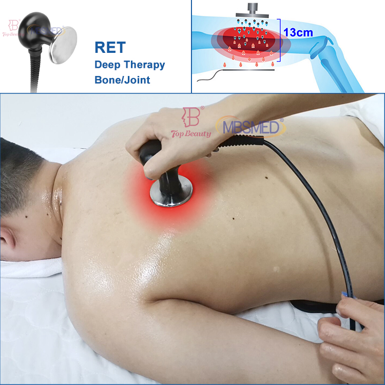 Dispositivo de Terapia por Radiofrequência Mini Tecar 448kHz, Equipamento de Fisioterapia Tecarterapia para Alívio da Dor nas Articulações